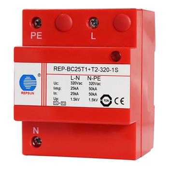 Combination T1+T2 SPD lightning surge protector for power supply system
